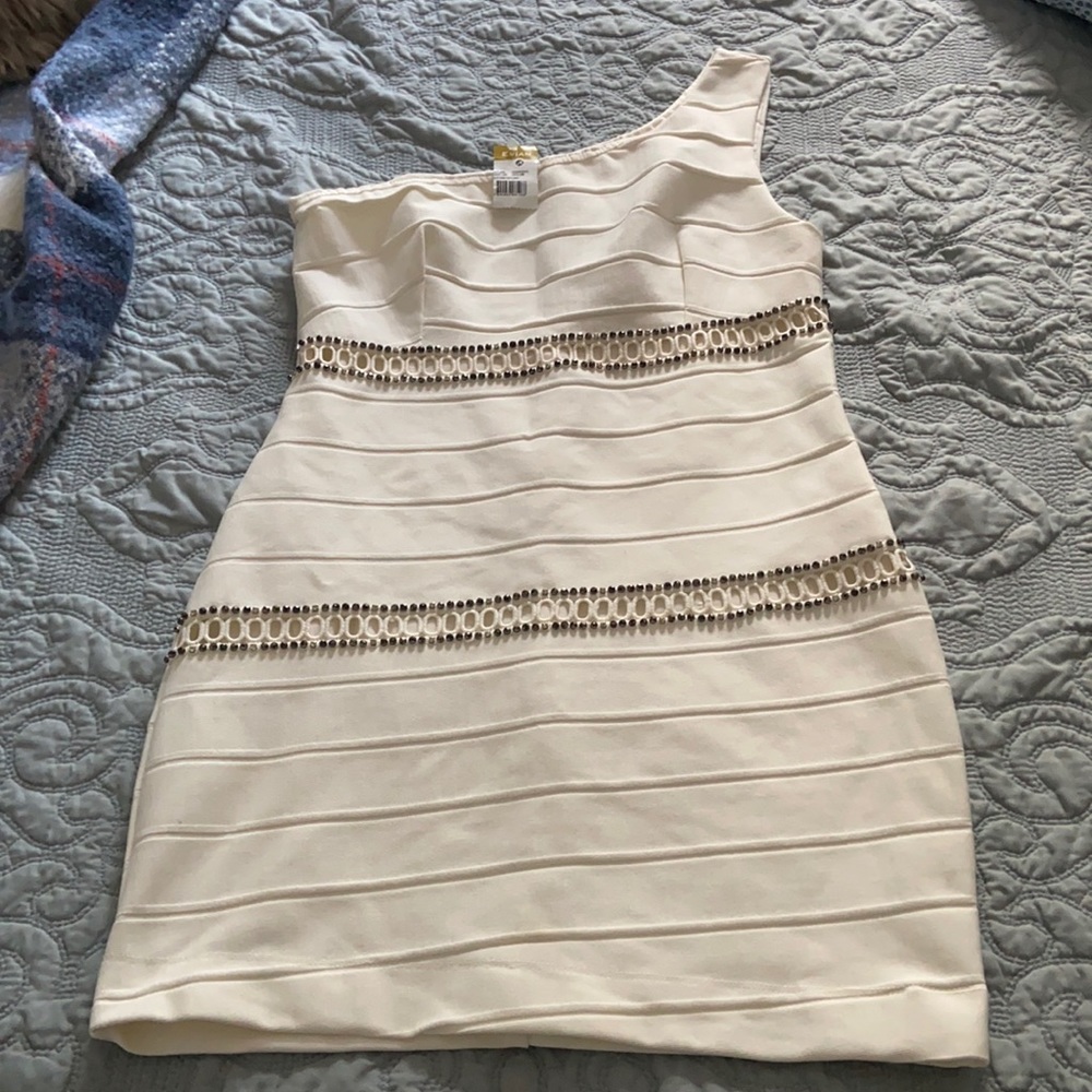 Bandage Cream dress